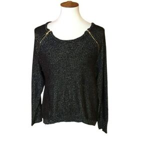 Bisou Bisou black n gold slouchy sweater